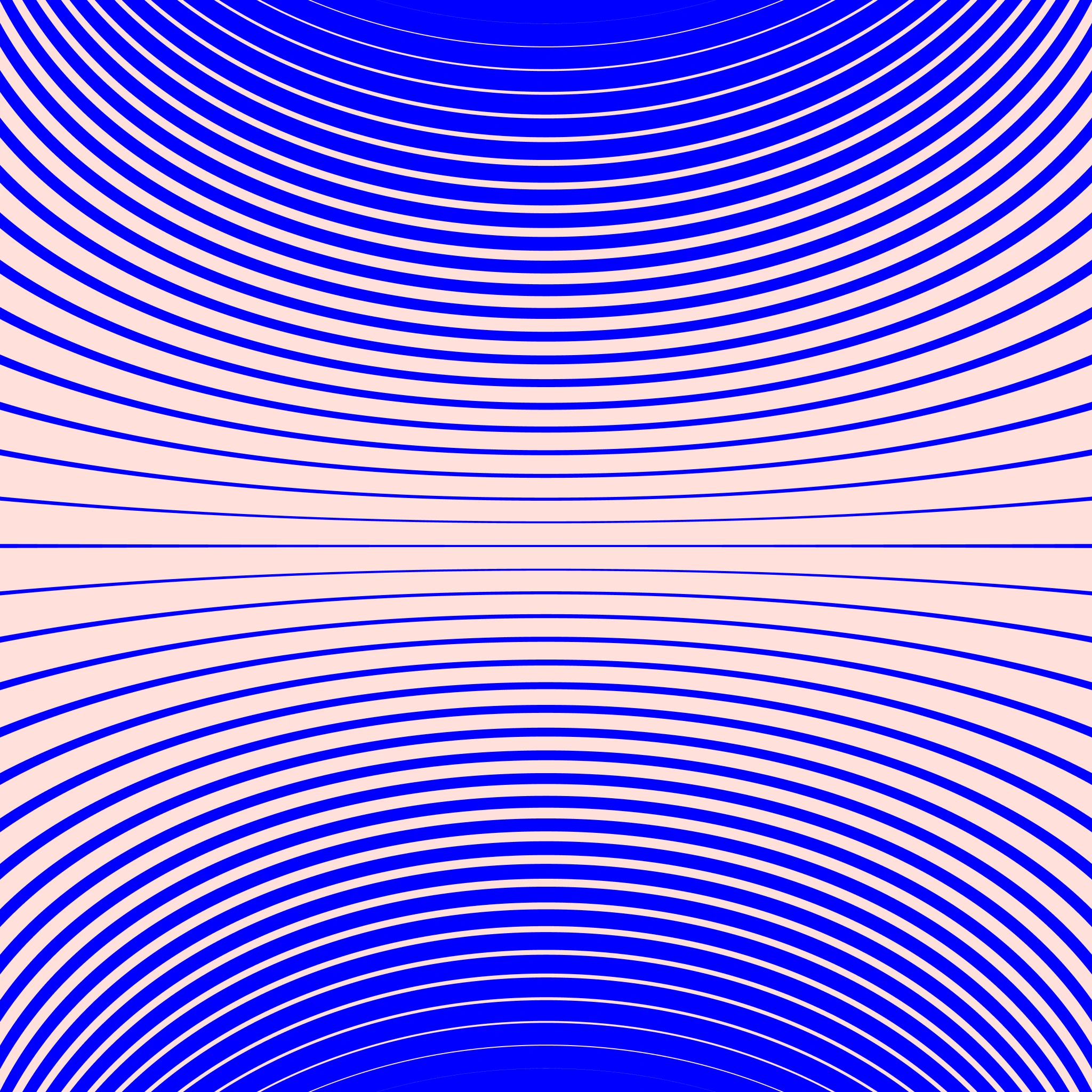 Cobalt and blush concentric lines bending toward the center